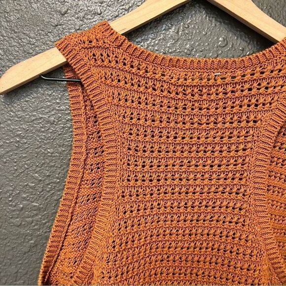 Madewell Crochet-Knit Crewneck Sweater Tank Warm Coffee XL - Picture 7 of 13